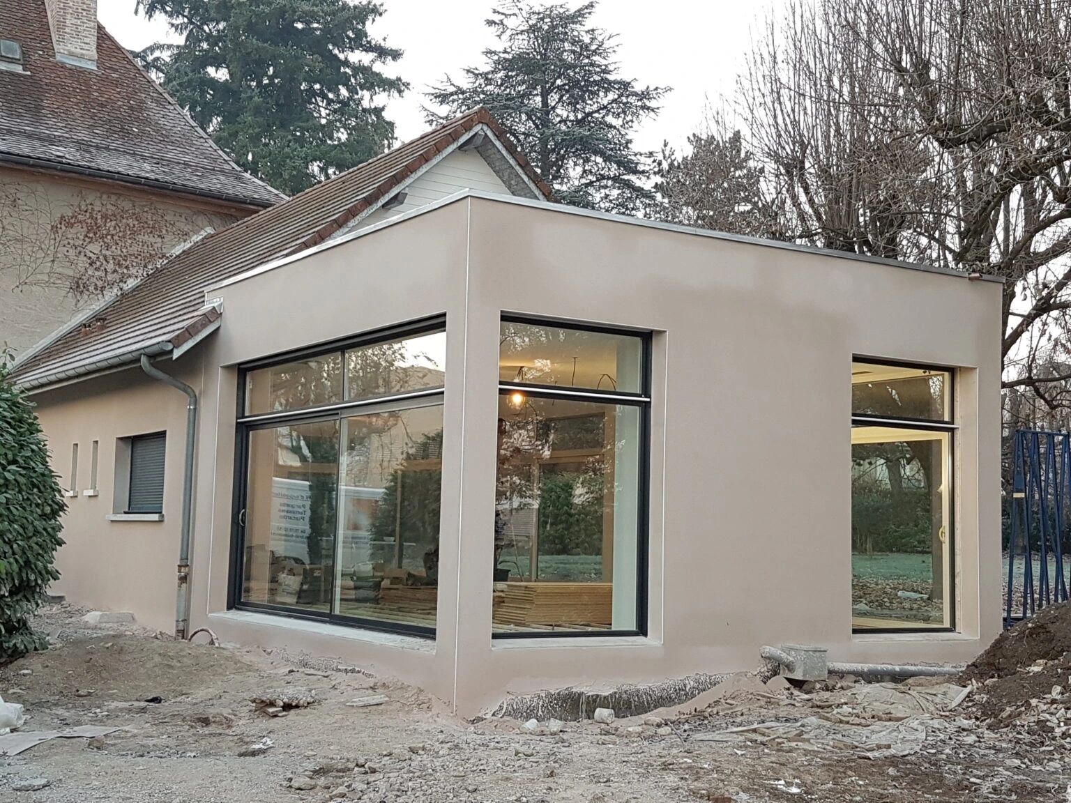 1 Vue genarale Extension avec dalle type toiture terrasse Izeaux 1536x1152